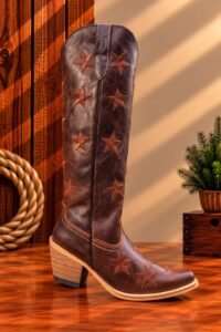 BOTA FEMININA WESTERN MARROM ESTRELA