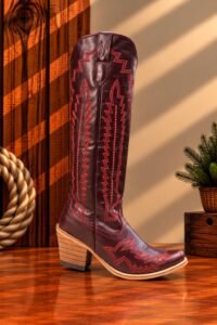 BOTA FEMININA WESTERN VINHO PENA