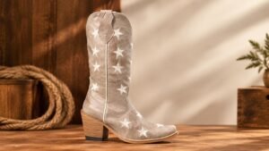 BOTA FEMININA ARKANSAS OFF WHITE ESTRELA